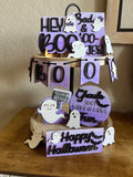 Halloween Tiered Tray Signs - Purple - Halloween Tiered Tray Decor - Halloween Decor - Finished Tiered Tray Decor - 3D Signs - Ghost
