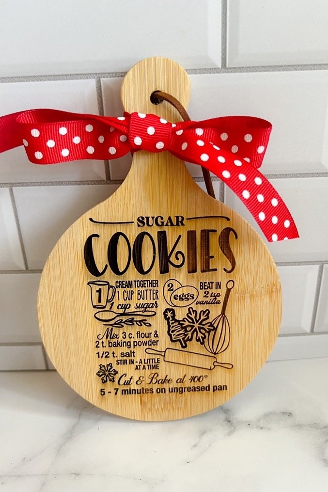 Sugar cookies recipe - Engraved Cutting Board - Mini Cutting Boards - Farmhouse Cutting Board - Tier Tray Decor - Cookie Recipe - Gift