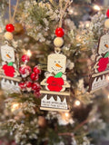 Teacher Ornament - Smores Ornament - Wooden Hanging Christmas Tree Ornament - Marshmallow Ornament - Teacher Gift - Snowman Ornament