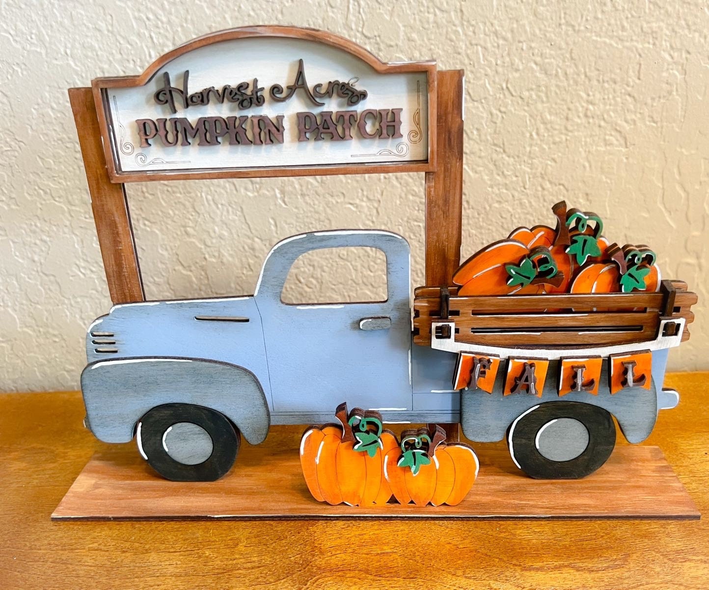 Fall - Pumpkins - Interchangeable Decor - Truck Interchangeable Sign - Seasonal Decor - Farmhouse Decor - Blue Truck - Truck Seasonal Decor