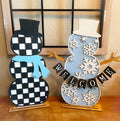 Snowman Sign - Snowman Decoration - Standing Sign - Personalized Snowman Sign - Monogrammed Sign - 3D Winter Sign - Christmas Decor