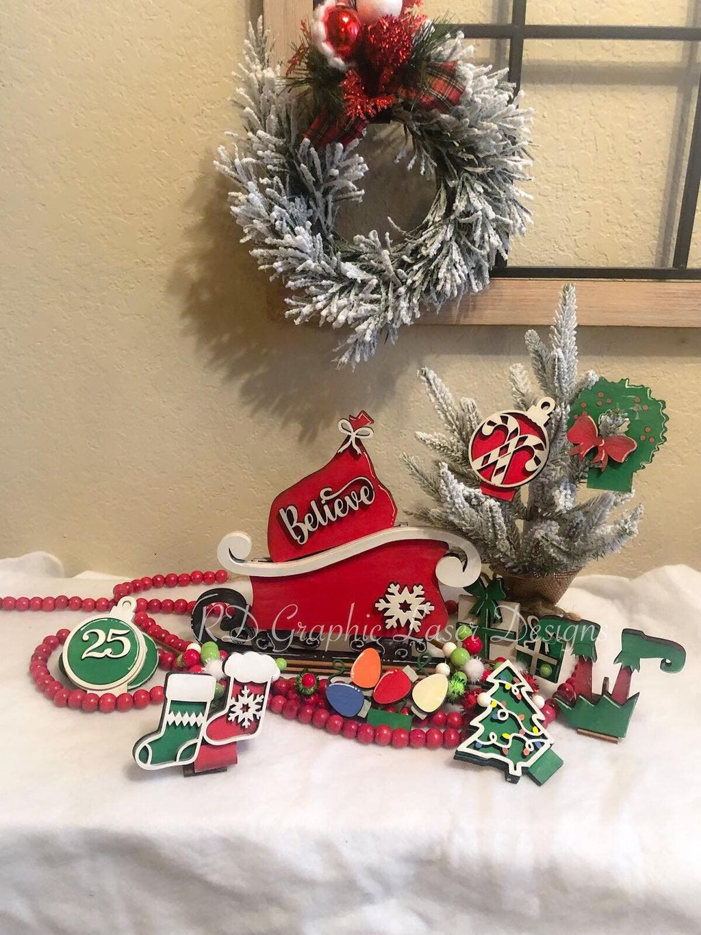 Sleigh Christmas Countdown Sign - Christmas Countdown - Farmhouse Christmas - Advent Calendar - Wood Sign - Christmas Decor - Sleigh