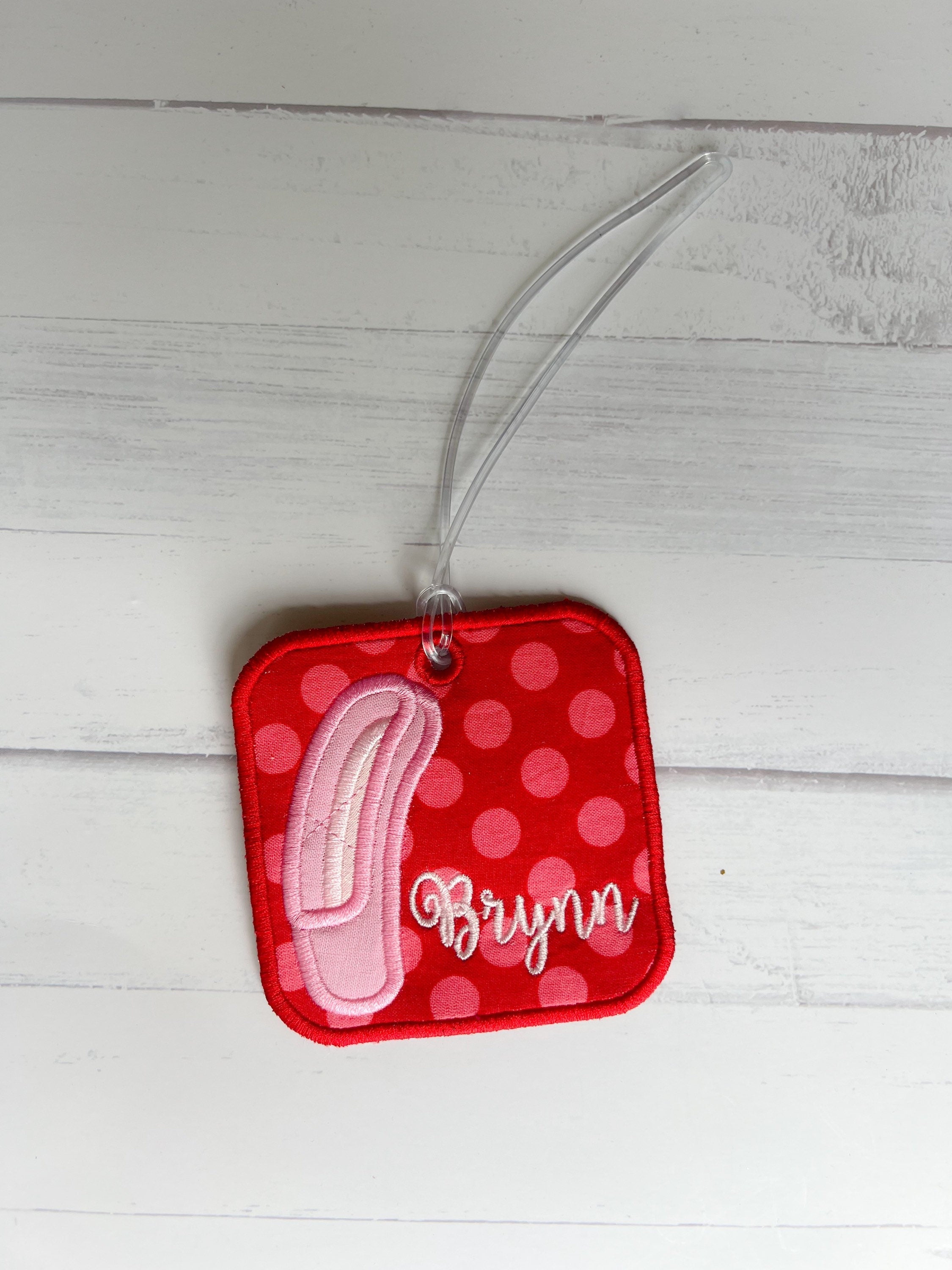 Personalized Ballerina Bag Tag: Embroidered Ballet Slippers, Kids Backpack