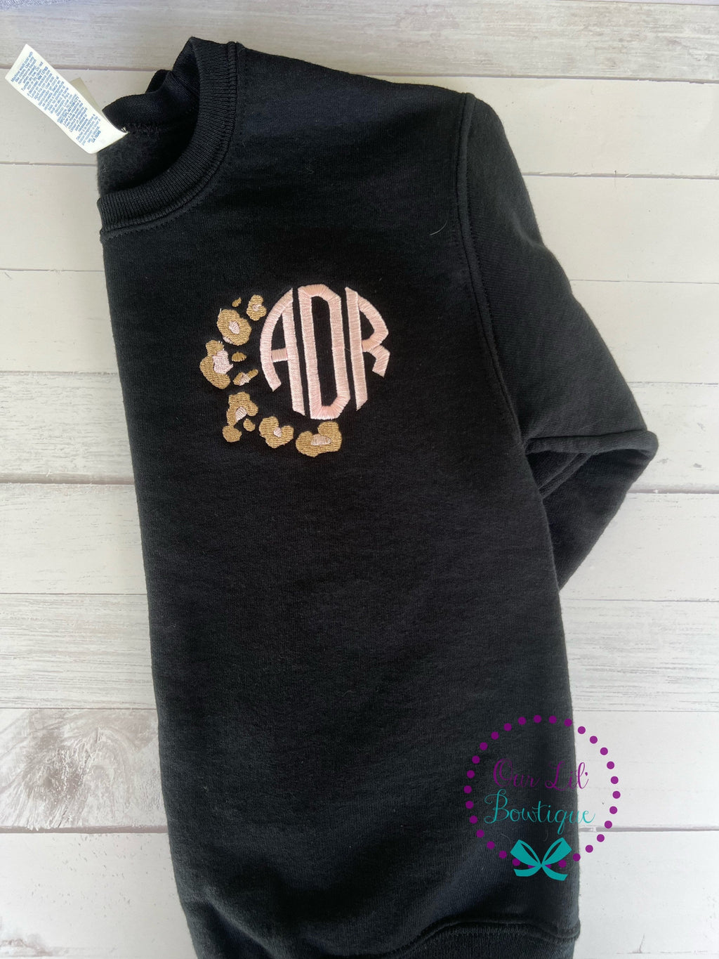 Leopard Monogram Sweatshirt: Personalized Cotton Sweatshirt