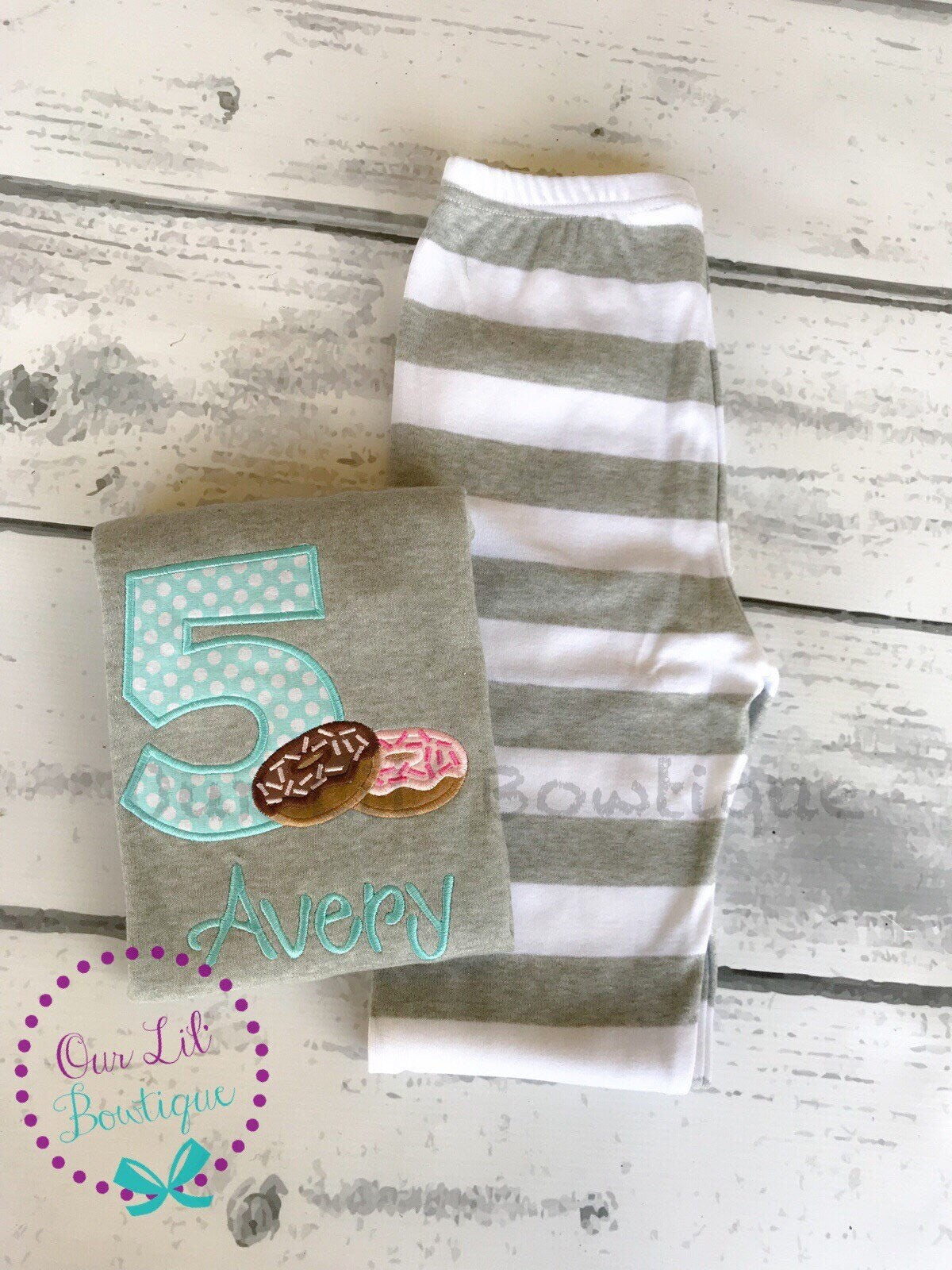 Donut Birthday Shirt: Personalized Appliqué Outfit
