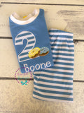 Personalized Donut Birthday Outfit: Appliqué Shirt & Shorts Set