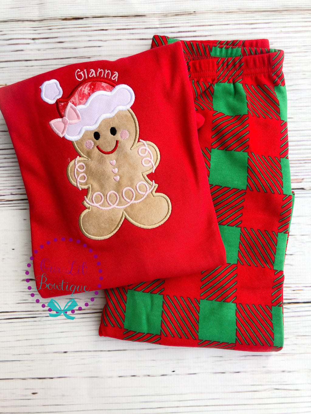 PRE-ORDER Gingerbread Pajamas - Christmas PJs- Pajamas- Personalized Christmas PJs - Christmas Gingerbread- Matching Christmas Pajamas