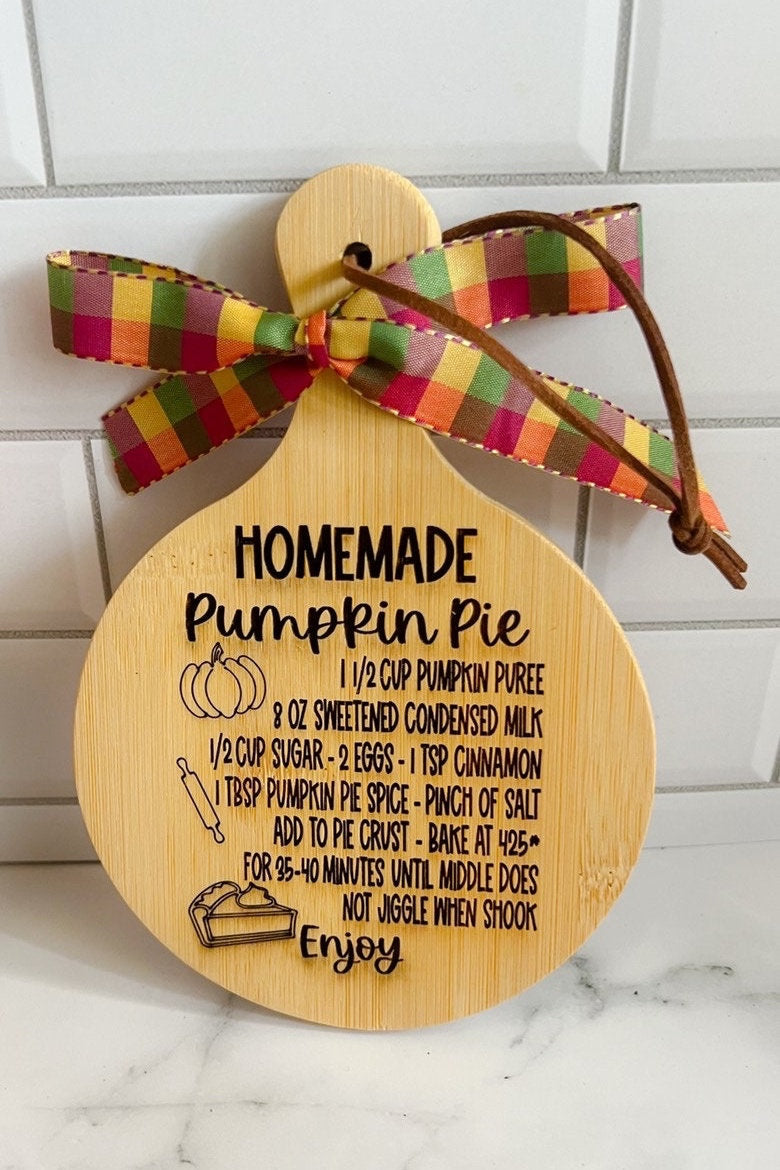 Pumpkin Pie Recipe - Pumpkin Spice Latte - Engraved Cutting Board - Mini Cutting Boards - Farmhouse Cutting Board - Thanksgiving