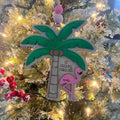 Flamingo Car Charm - Flamingo Ornament - Wooden Car Charm - Flamingo Gift - Flamingo Christmas Ornament