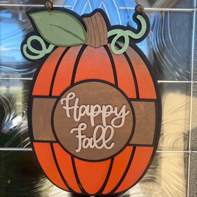 Pumpkin Door Hanger - Fall Door Hanger - Front Door Decor