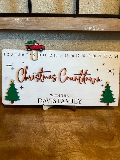 Christmas Countdown Sign - Red Truck Christmas Countdown - Farmhouse Christmas - Christmas Advent Calendar - Christmas Decor