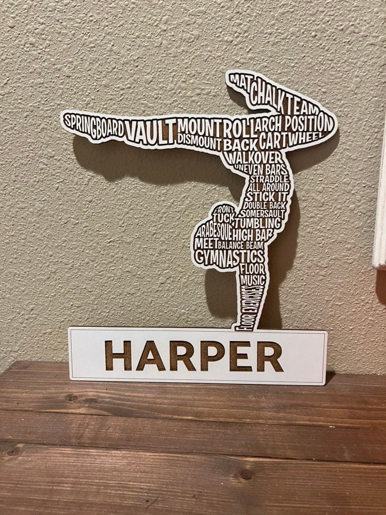 Gymnastics Personalized Sign - Gymnastics Round Sign - Wooden Gymanstics Sign - Gymnastics Lover- Gymnast Gift
