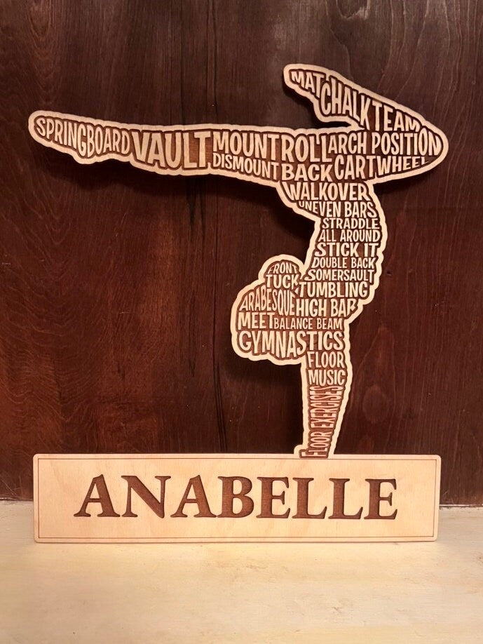 Gymnastics Personalized Sign - Gymnastics Round Sign - Wooden Gymanstics Sign - Gymnastics Lover- Gymnast Gift