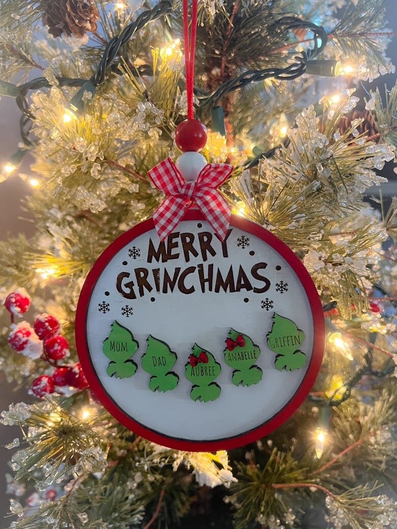 Family Name Ornament - Laser cut Wood Christmas Ornament - Rustic Decor - Christmas Decor - Personalized Family Ornament