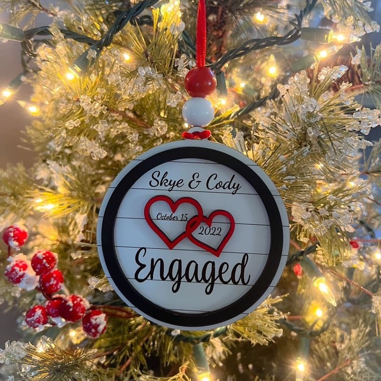 Engagement Ornament - Christmas Ornament - First Christmas Ornament - Just Engaged - Gift