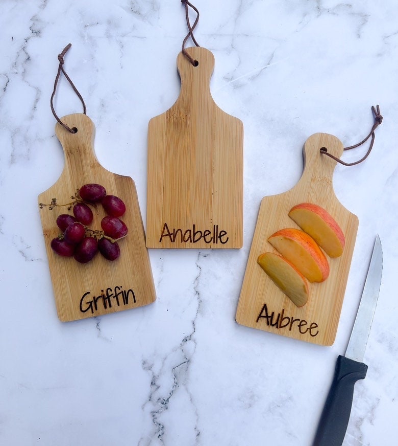 Kids Mini Cutting Boards - Farmhouse Cutting Board - Mini Charcuterie Board - Laser Engraved Decor - Gift for Kids