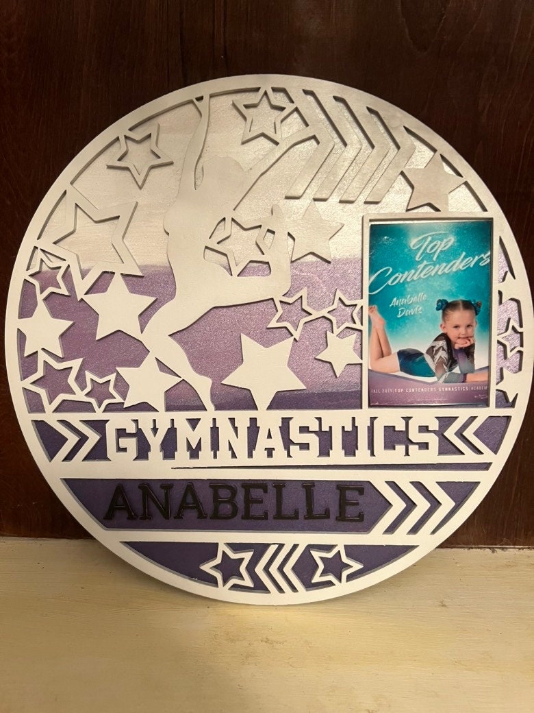 Gymnastics Personalized Sign - Gymnastics Silhouette - Wooden Gymanstics Sign - Gymnastics Lover- Gymnast Gift
