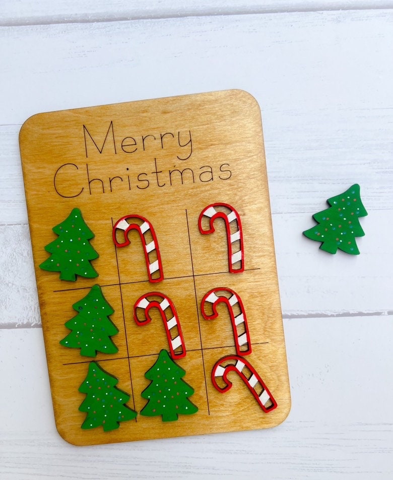 Christmas Tic Tac Toe - Shelf Helper Game - Christmas Game - Tic Tac Toe Game - Gift for Kids - Stocking Stuffer - Hanukkah - DIY Game