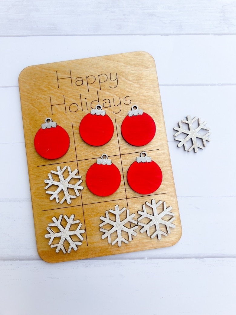 Christmas Tic Tac Toe - Shelf Helper Game - Christmas Game - Tic Tac Toe Game - Gift for Kids - Stocking Stuffer - Hanukkah - DIY Game