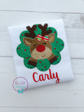 Personalized Reindeer Applique Christmas Shirt