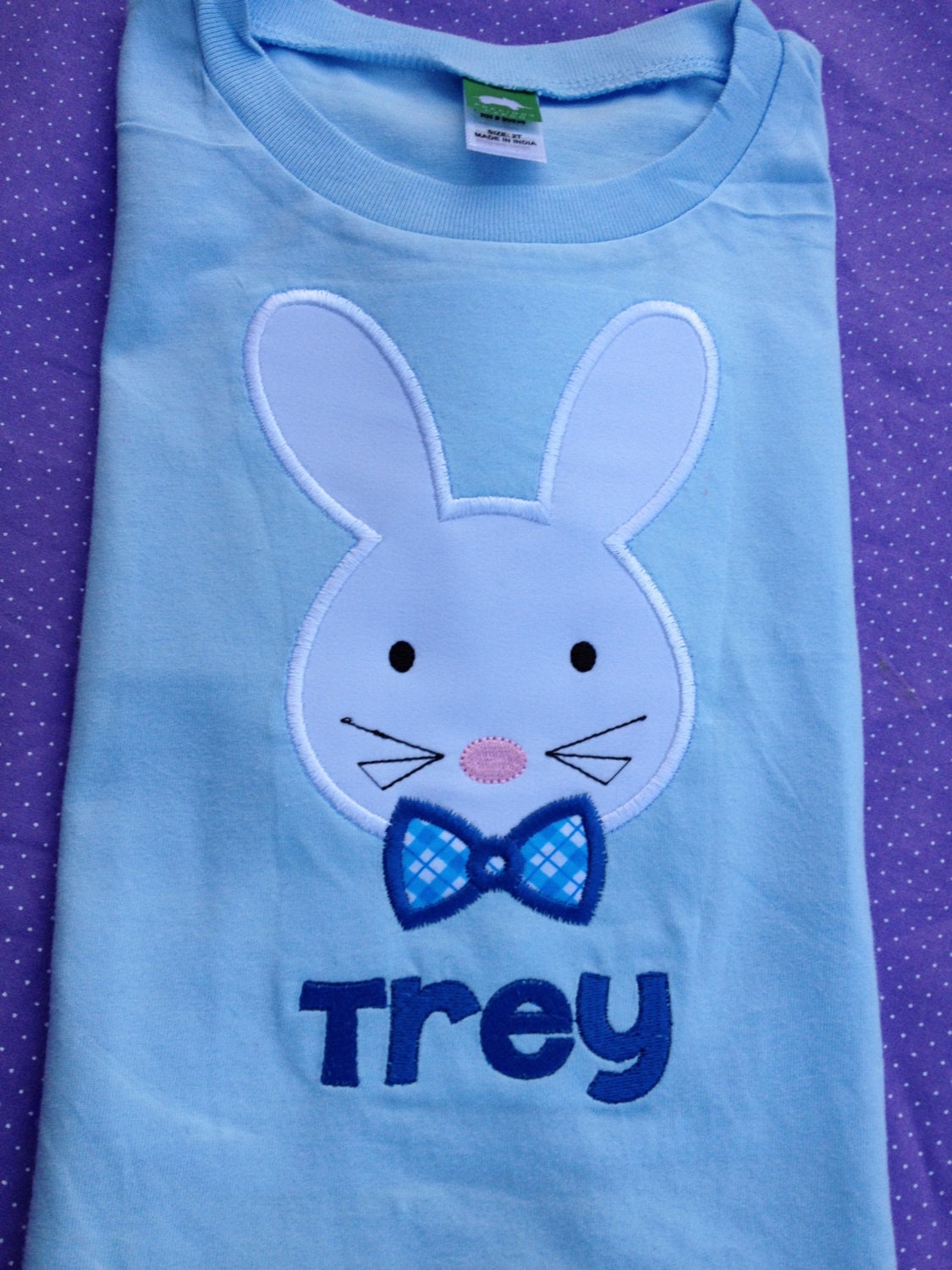 Boy's Easter Bunny Applique Shirt - Personalized Easter T-Shirt