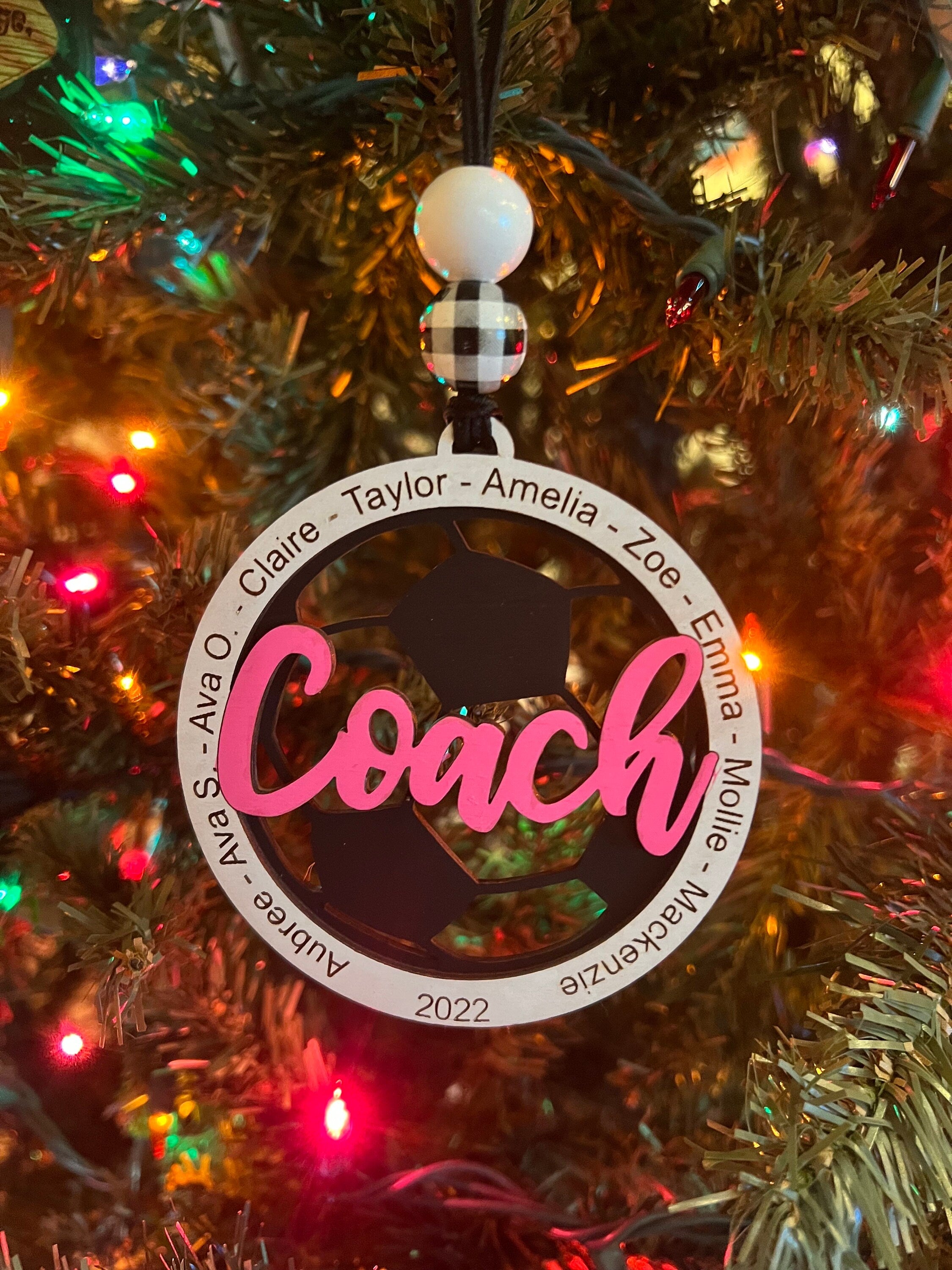 Coach Ornament - Soccer Coach Ornament - Wooden Hanging Christmas Tree Ornament - Soccer Lover - Soccer Gift - Soccer Ornament