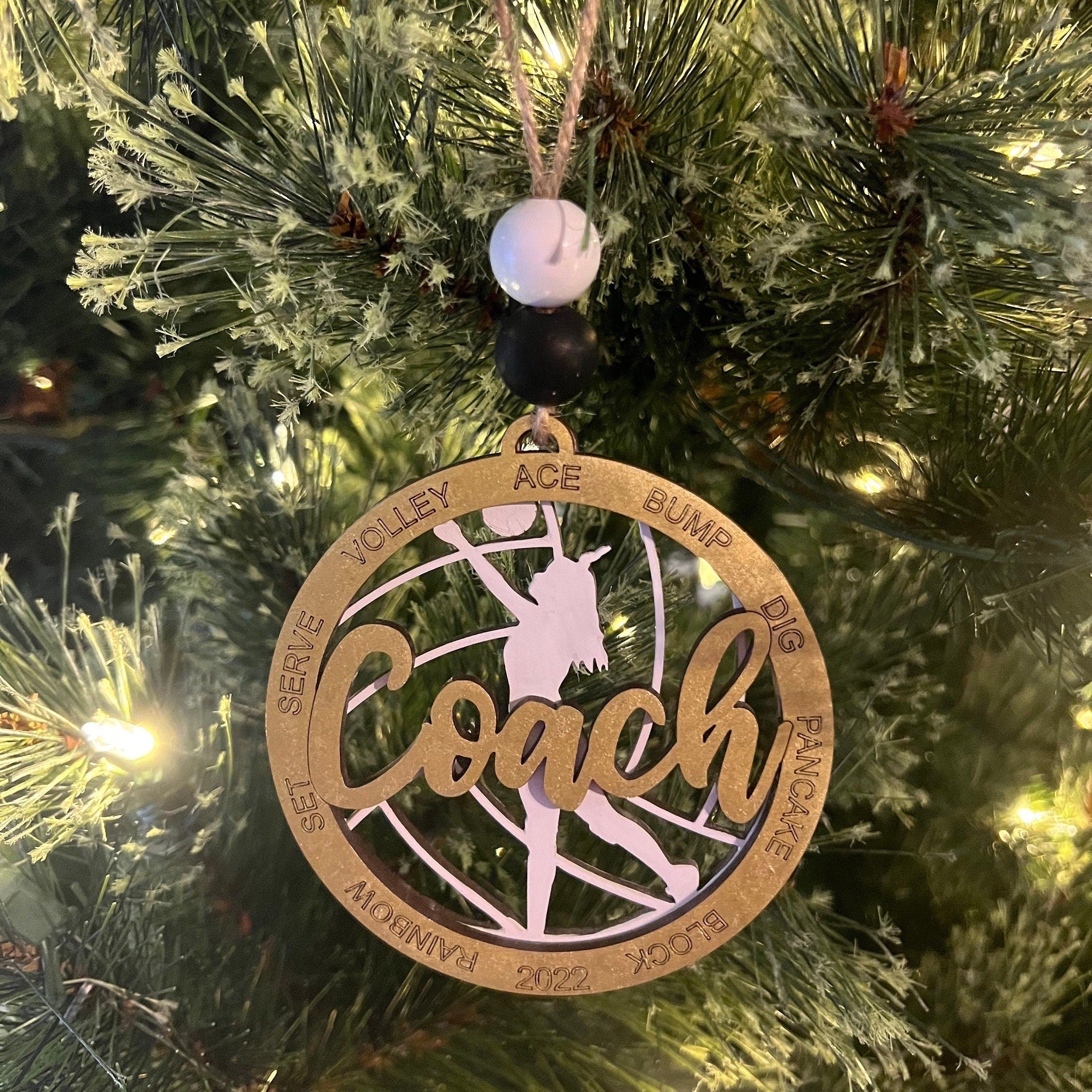 Coach Ornament - Volleyball Coach Ornament - Wooden Hanging Christmas Tree Ornament - Volleyball Lover -Volleyball Gift-Volleyball Ornament