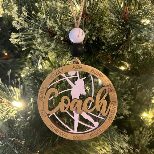 Coach Ornament - Volleyball Coach Ornament - Wooden Hanging Christmas Tree Ornament - Volleyball Lover -Volleyball Gift-Volleyball Ornament