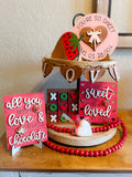 Valentine Tiered Tray Bundle - Love and Chocolate - Farmhouse Valentine's Day Tray Set - Hearts - Valentine Decor