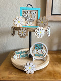 Daisy Tiered Tray Decor - Spring Daisy Decor - 3D Signs - Spring Signs - Spring Tiered Tray Set - Farmhouse Home Decor