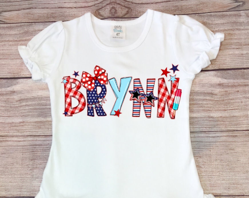 Personalized 4th of July Shirt: Patriotic Kids Name Tee
