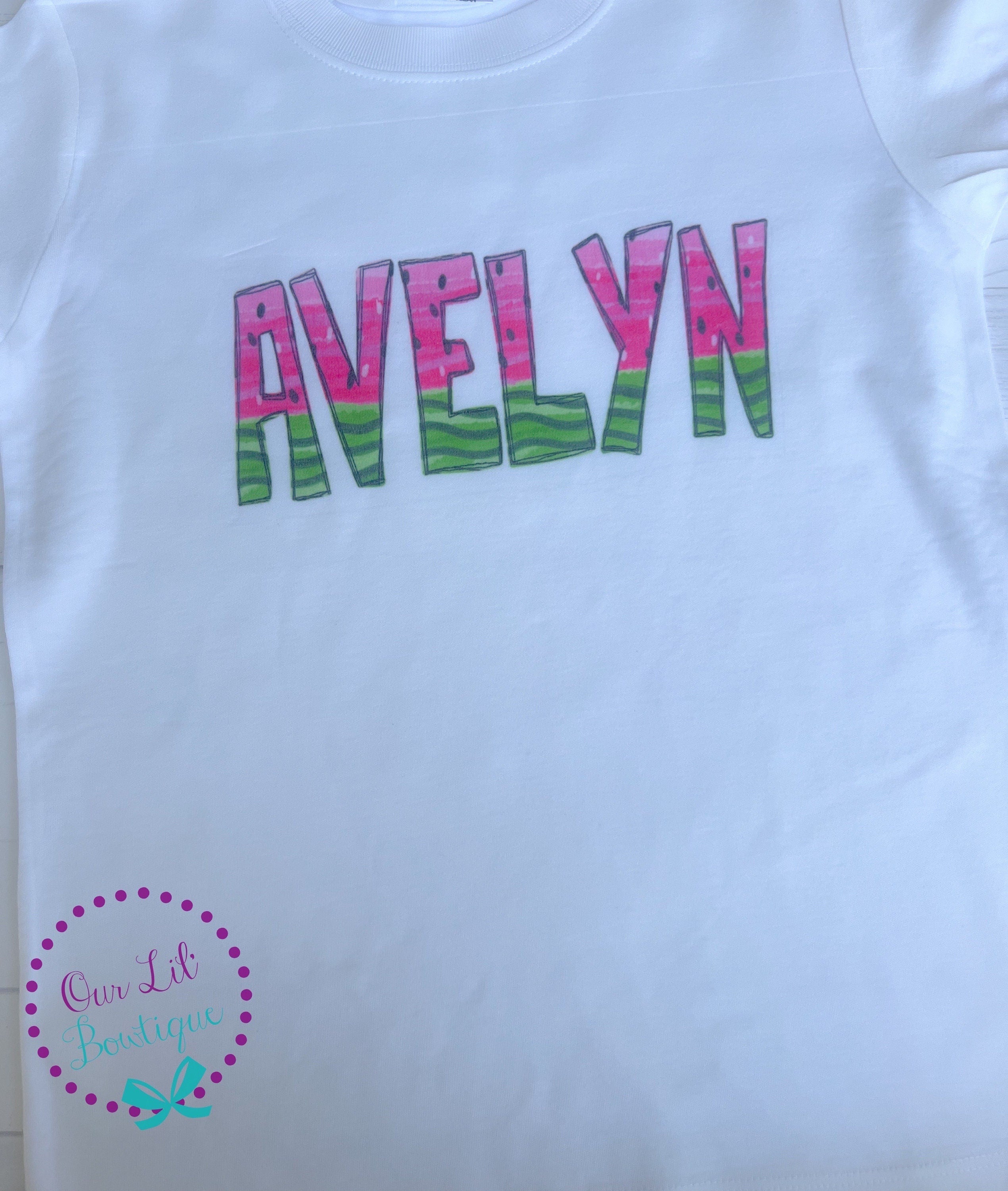 Girls Watermelon Shirt: Personalized Summer Name Tee