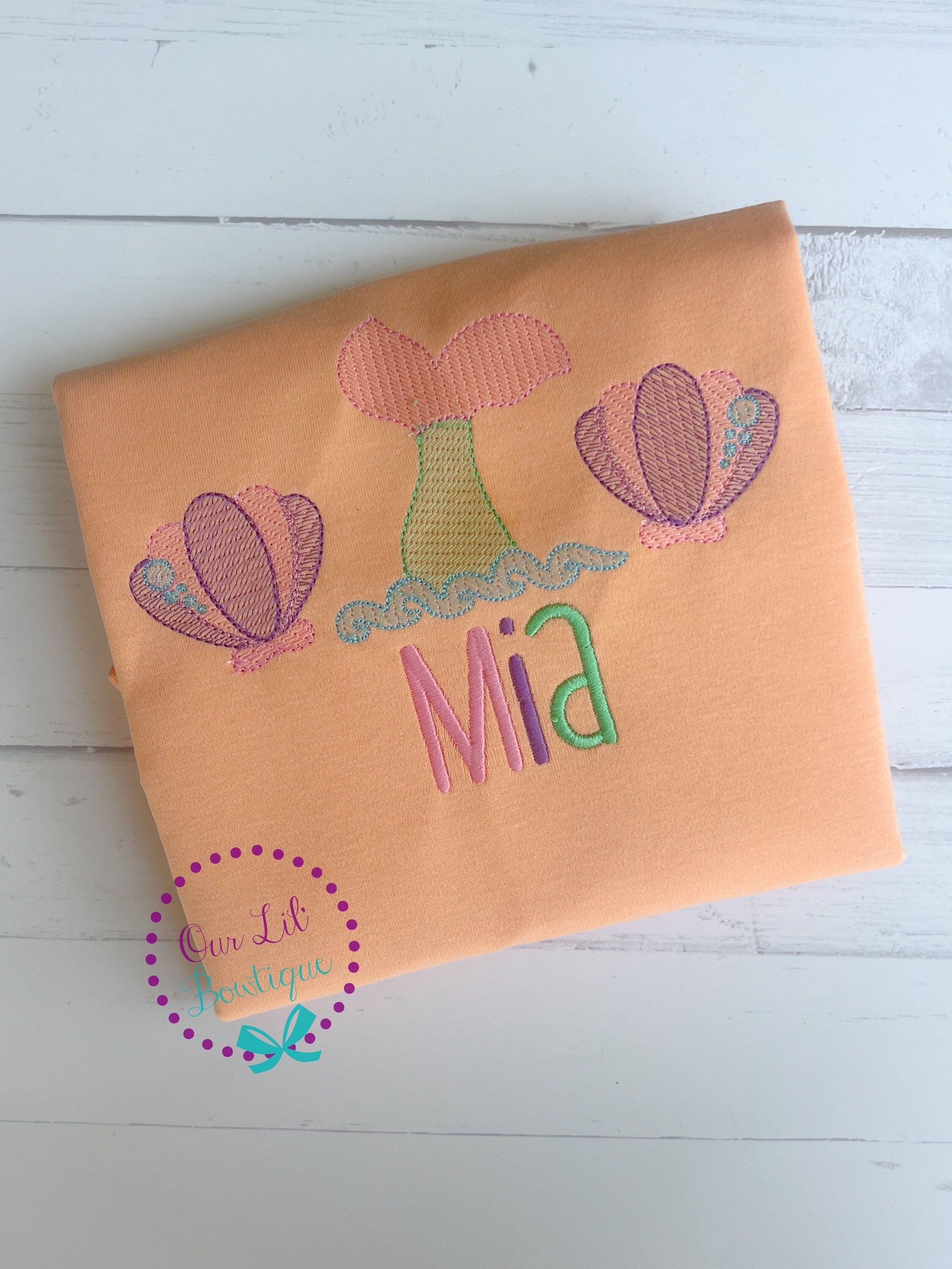 Embroidered Mermaid Shirt: Personalized Birthday Outfit