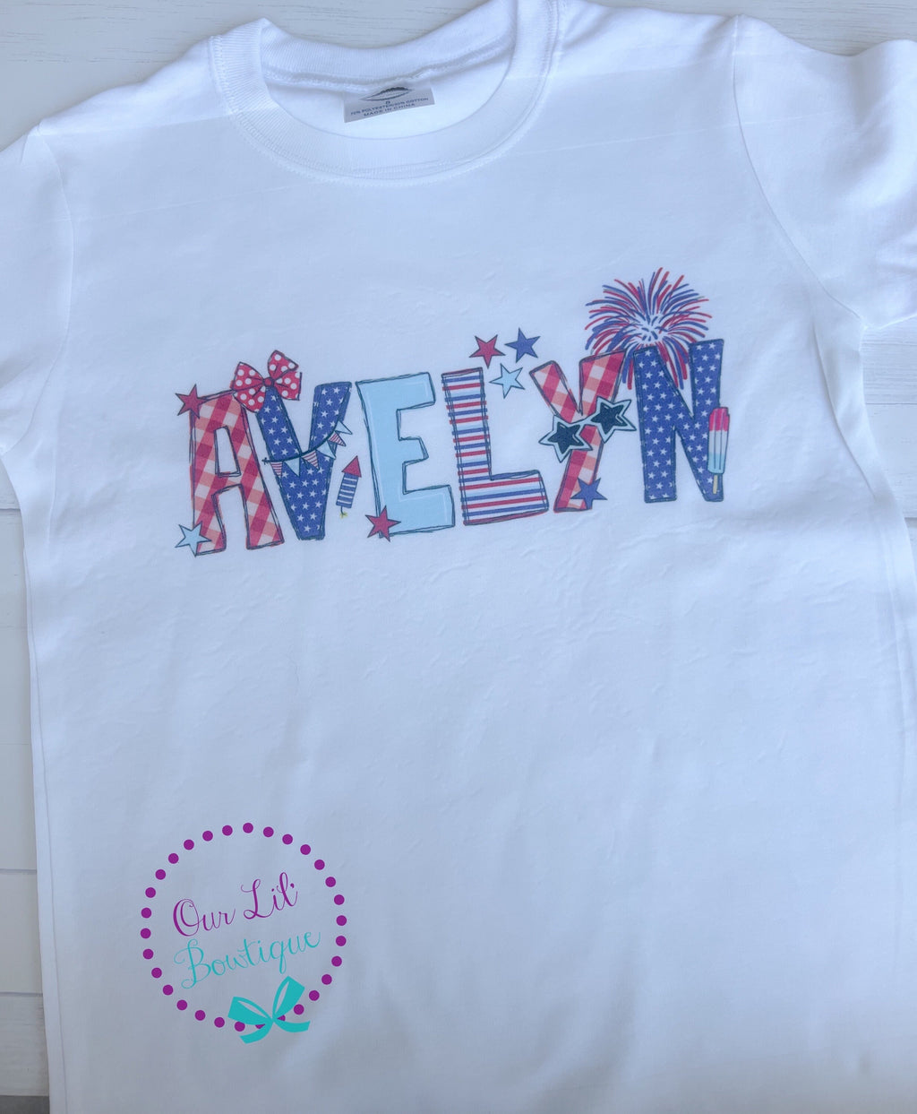 Personalized 4th of July Shirt: Patriotic Kids Name Shirt