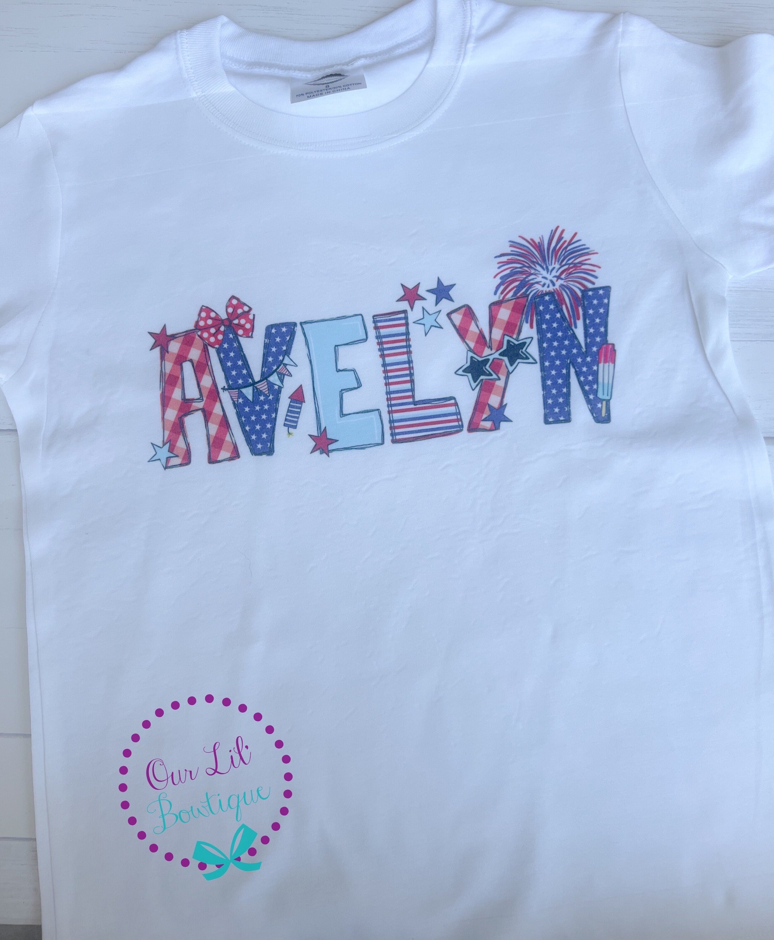Personalized 4th of July Shirt: Patriotic Kids Name Shirt