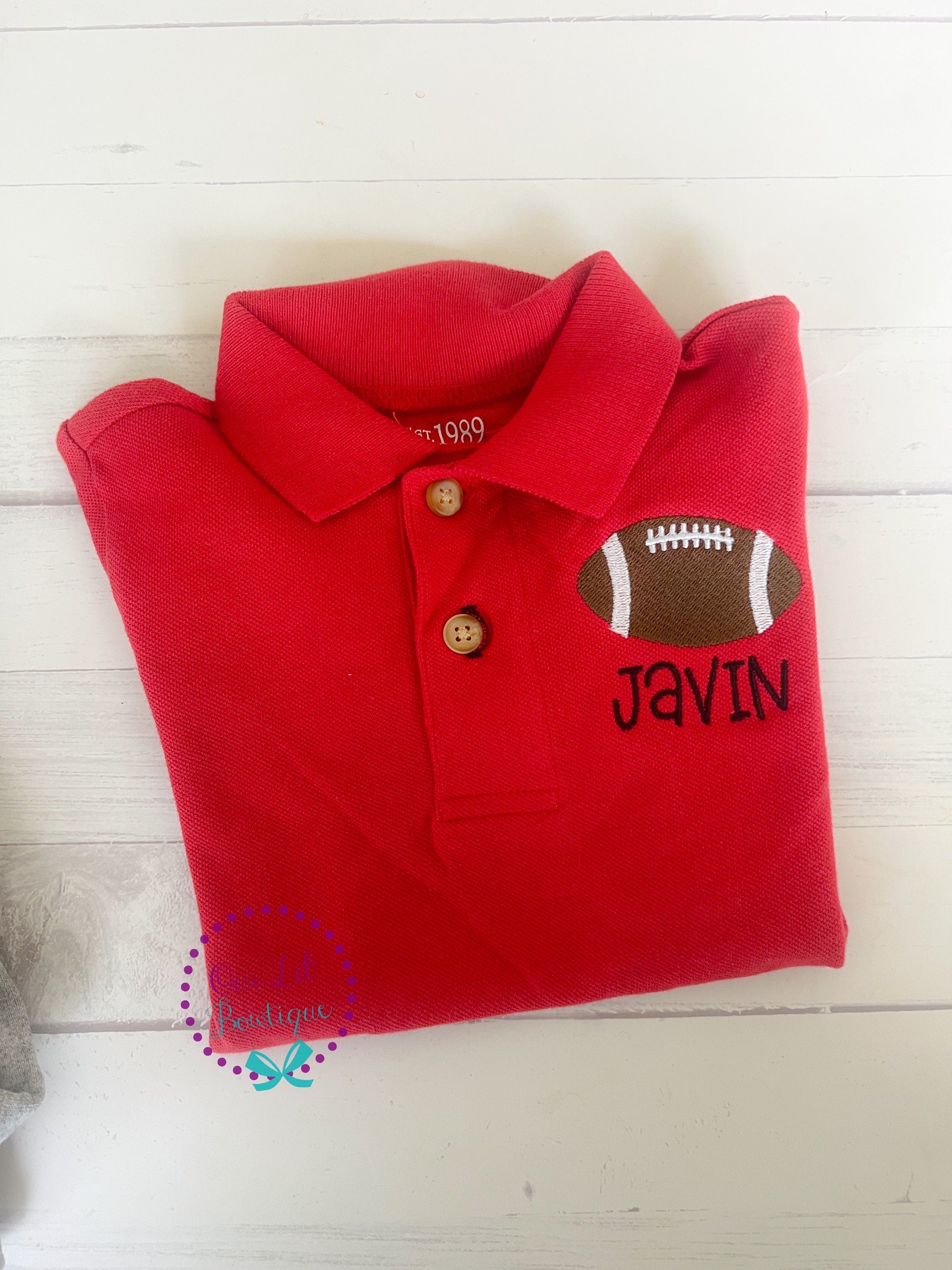 Personalized Football Polo Shirt: Embroidered Name, Team Spirit