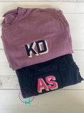 Comfort Colors Initial Pocket Tee - Embroidered Block Letter Shirt