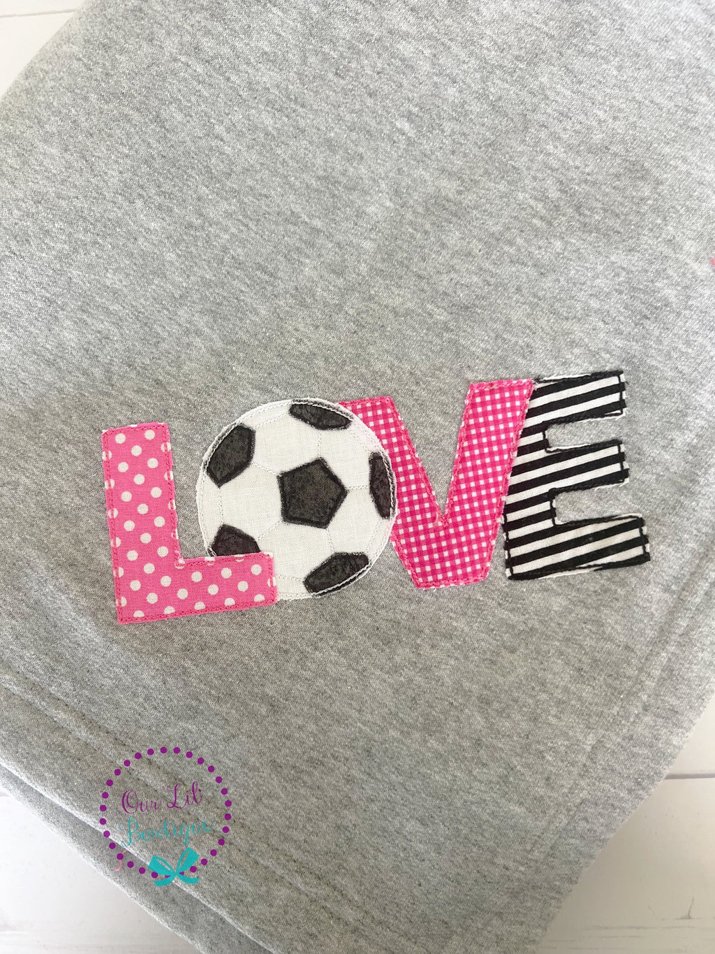 Personalized Soccer Blanket: Appliqued Fleece Sports Blanket
