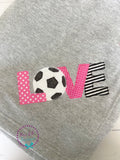 Personalized Soccer Blanket: Appliqued Fleece Sports Blanket