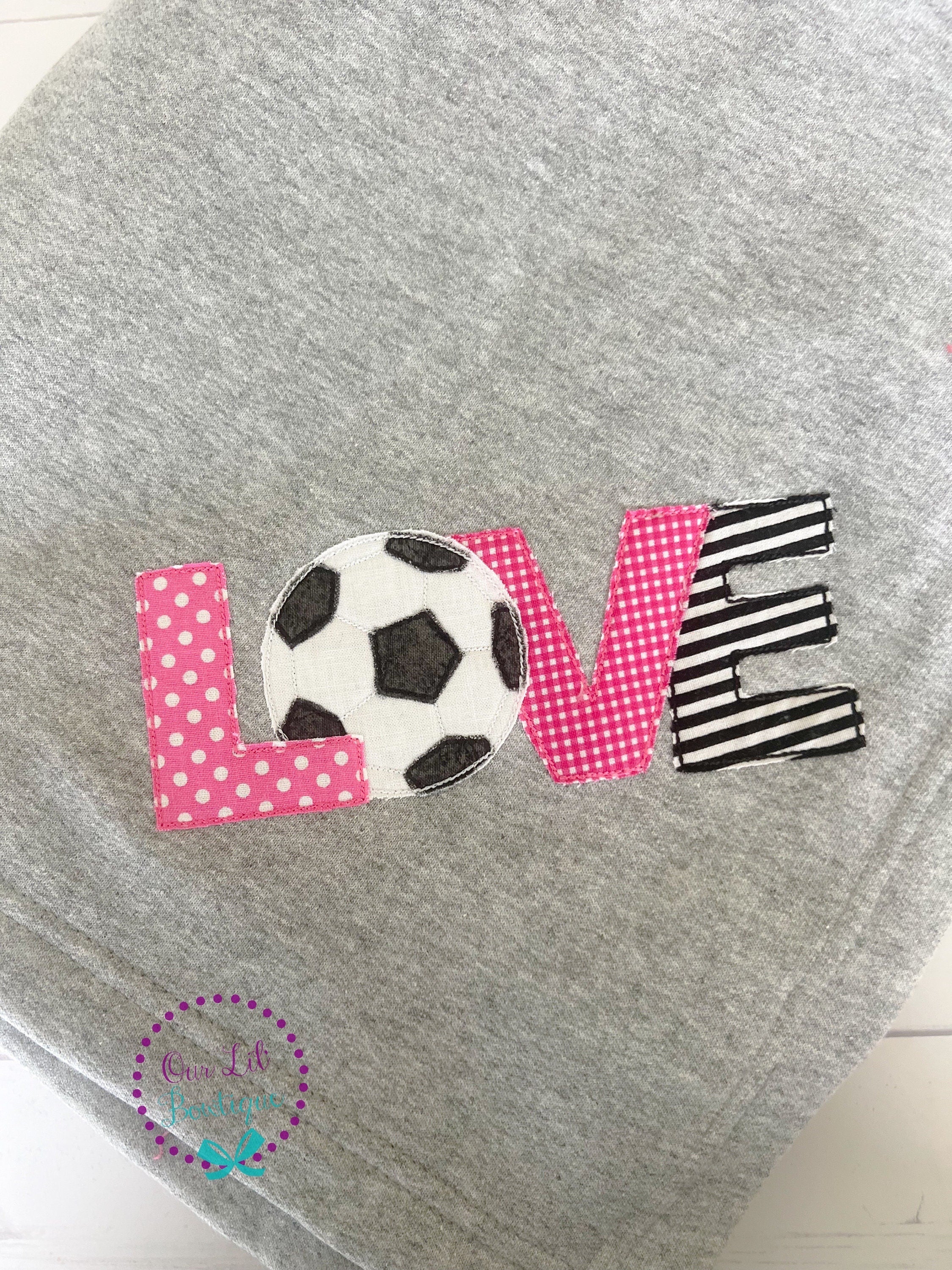 Personalized Soccer Blanket: Appliqued Fleece Sports Blanket