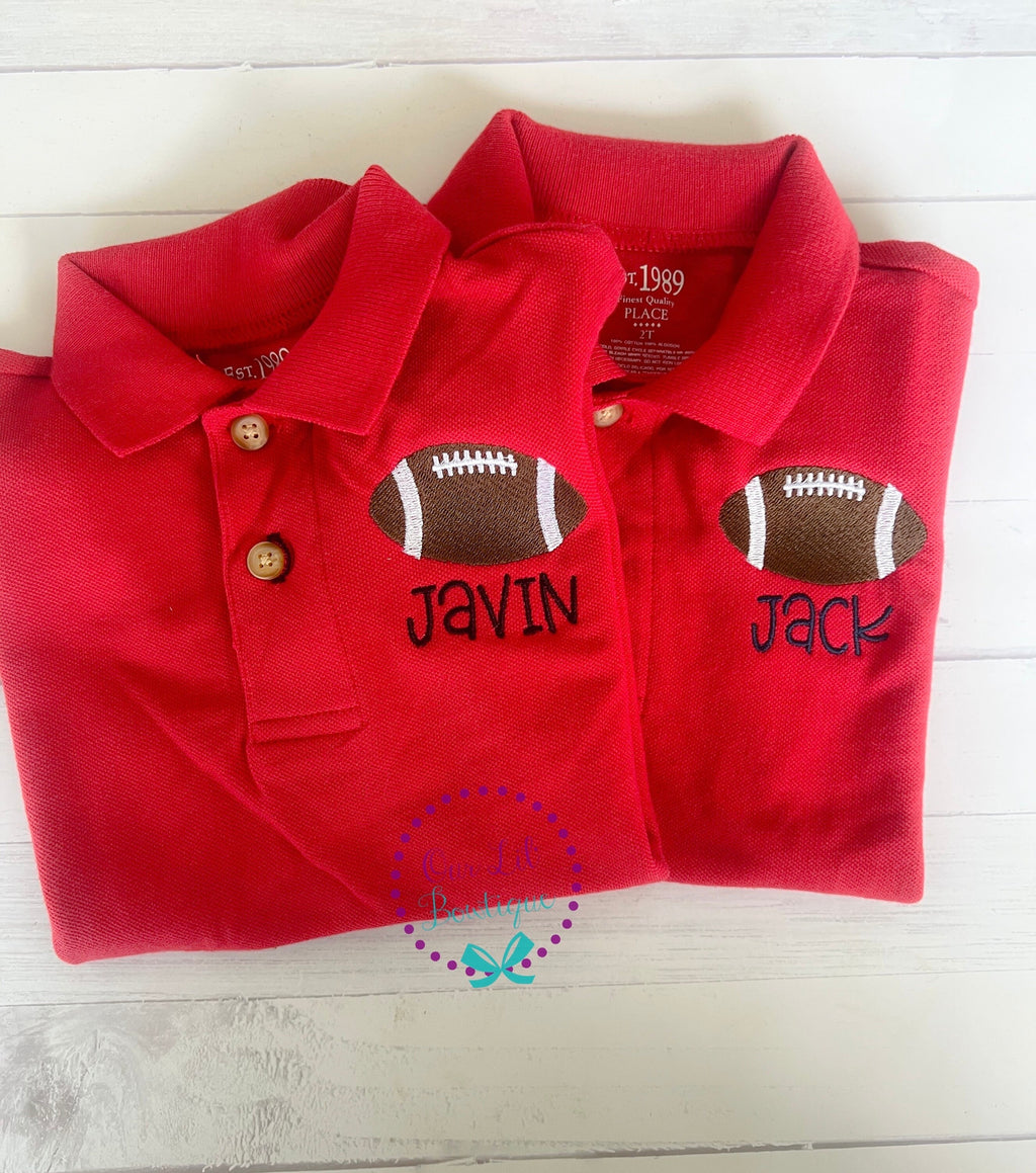 Personalized Football Polo Shirt: Embroidered Name, Team Spirit