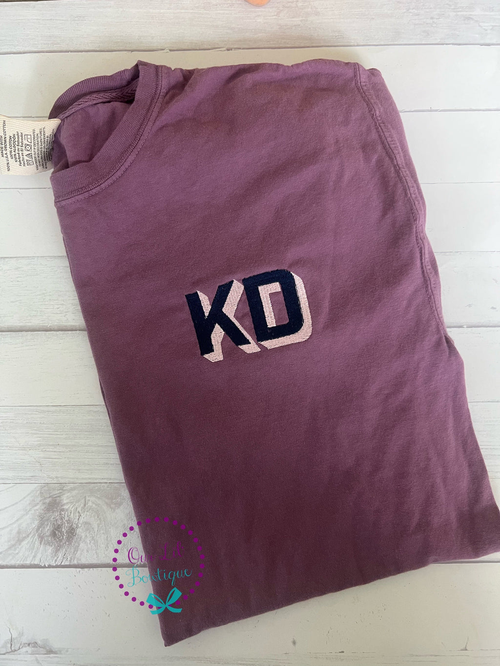 Comfort Colors Initial Pocket Tee - Embroidered Block Letter Shirt