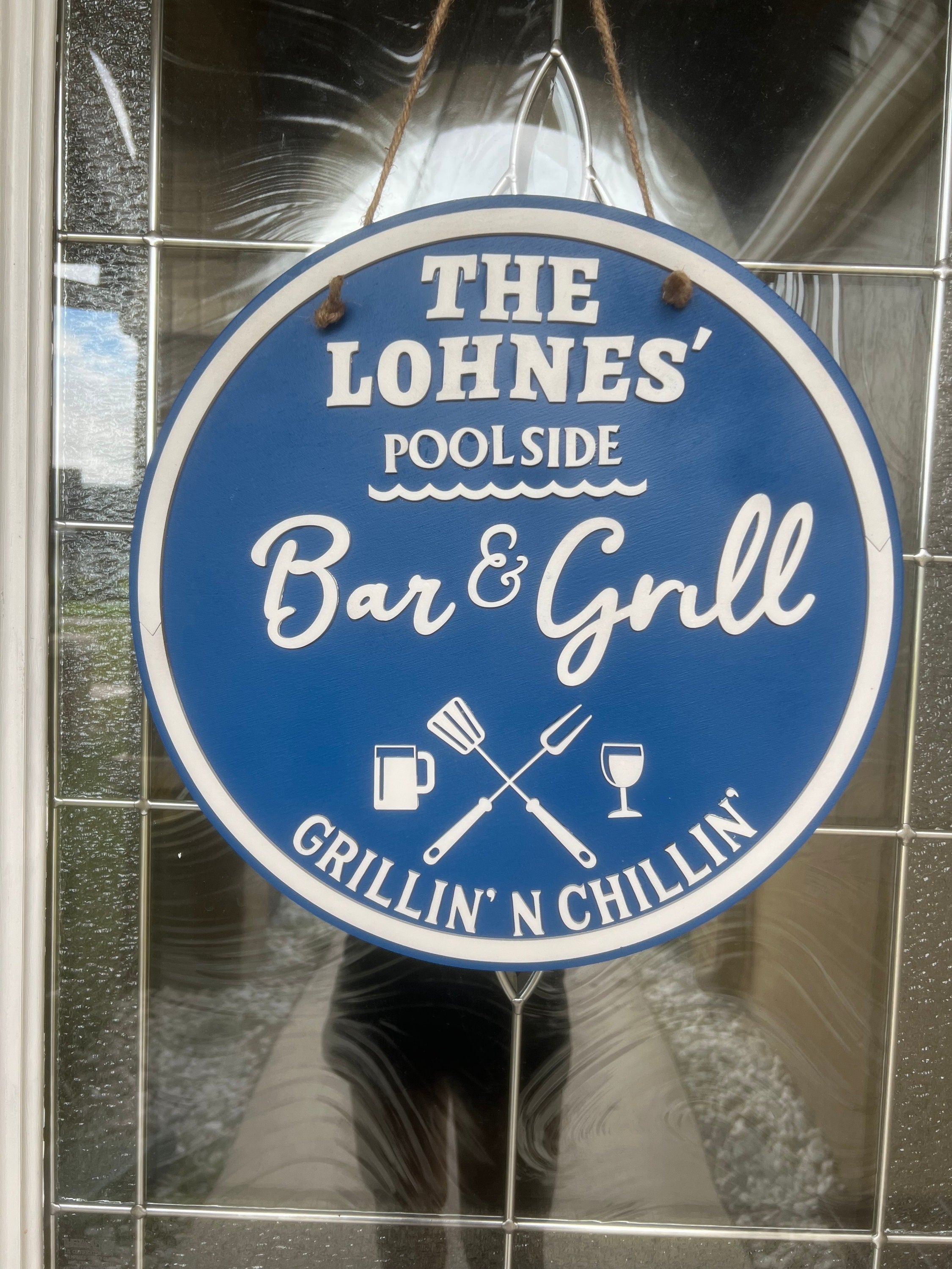 Pool Door Hanger - Pool Sign - Door Hanger - Wall Decor - Patio Decor - Patio Signs - Pool Decor - Personalized Decor