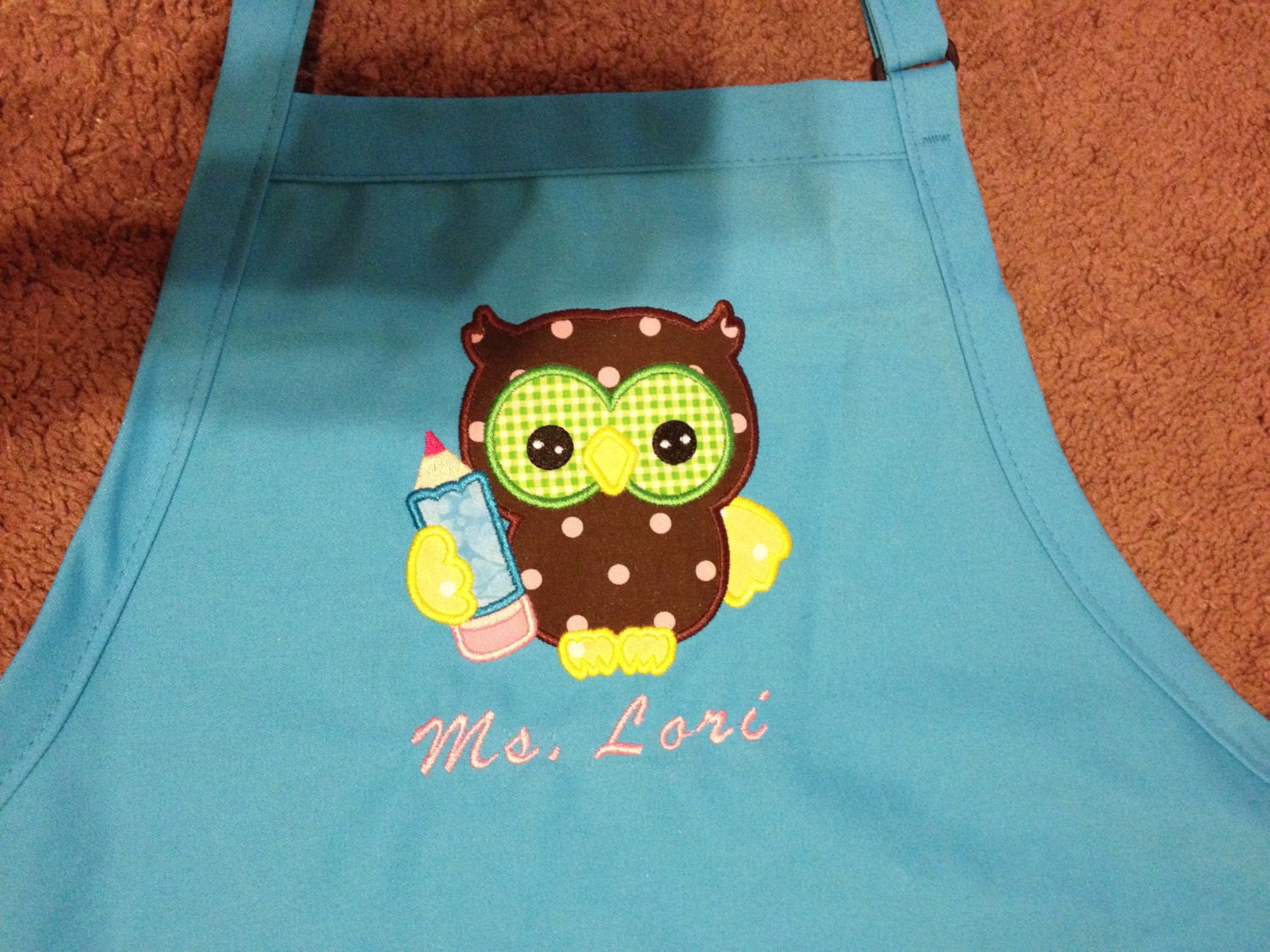 Personalized Owl Birthday Apron - Teacher or Toddler Gift