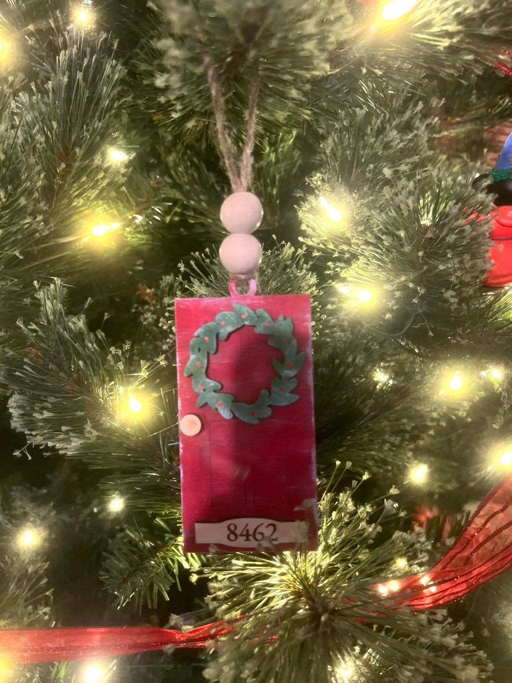 Home Ornament - Laser Wood Christmas Ornament -Rustic Decor - Christmas Decor - Personalized House Ornament - New Home Ornament - Front Door