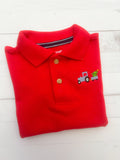 Christmas Tractor Polo Shirt -Embroidered Tree - Personalized Monogram