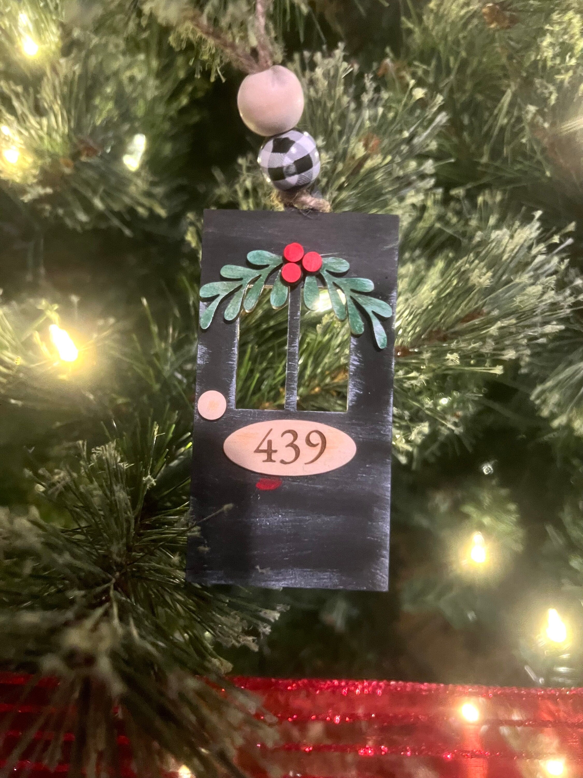 Home Ornament - Laser Wood Christmas Ornament -Rustic Decor - Christmas Decor - Personalized House Ornament - New Home Ornament - Front Door