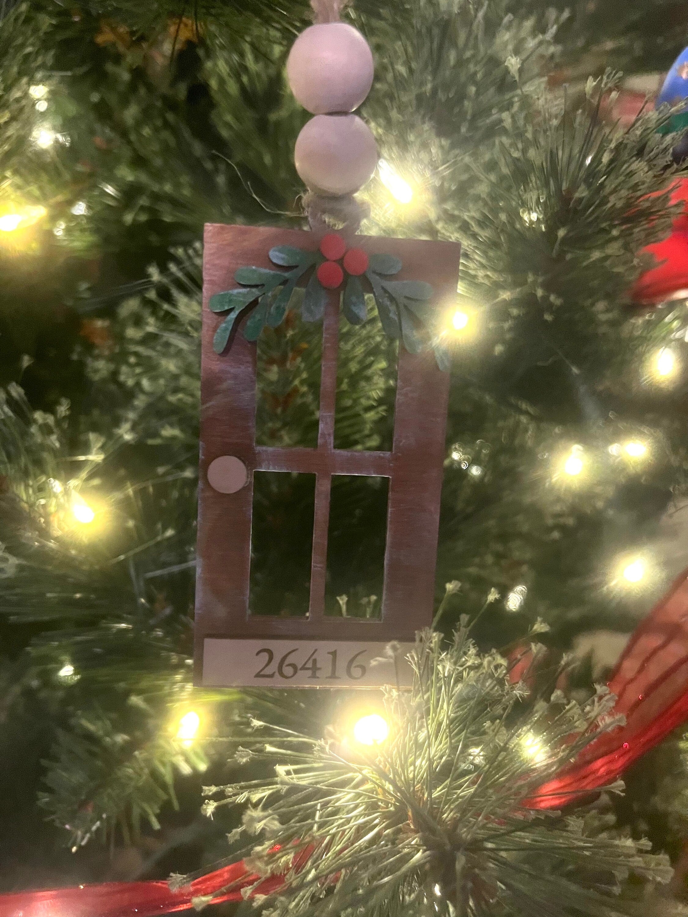 Home Ornament - Laser Wood Christmas Ornament -Rustic Decor - Christmas Decor - Personalized House Ornament - New Home Ornament - Front Door