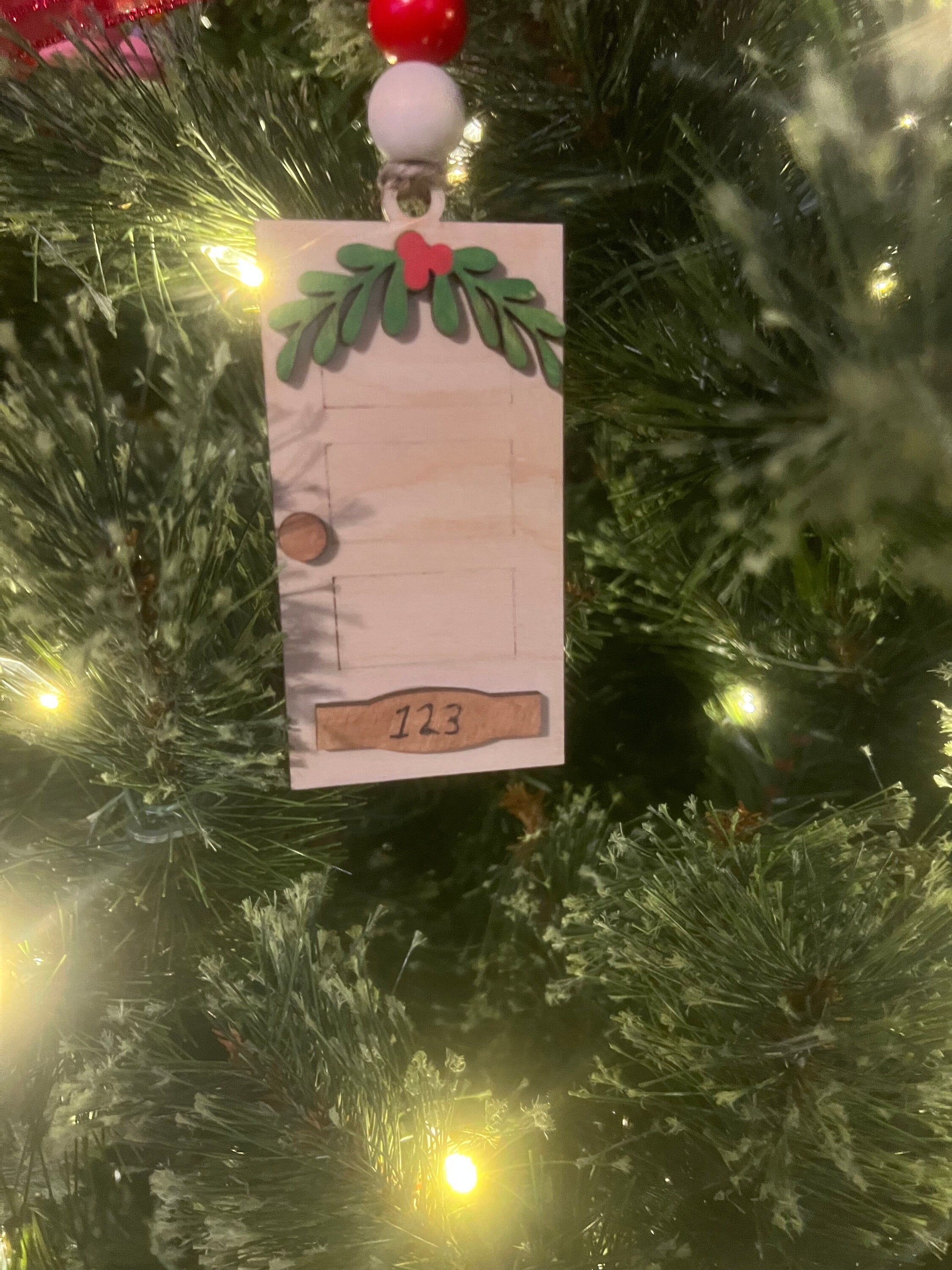 Home Ornament - Laser Wood Christmas Ornament -Rustic Decor - Christmas Decor - Personalized House Ornament - New Home Ornament - Front Door