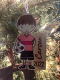 Soccer Ornament - Wooden Hanging Christmas Tree Ornament - Soccer Lover - Soccer Gift - Personalized Soccer Ornament -Soccer Team Gift -Boy